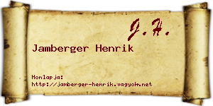 Jamberger Henrik névjegykártya